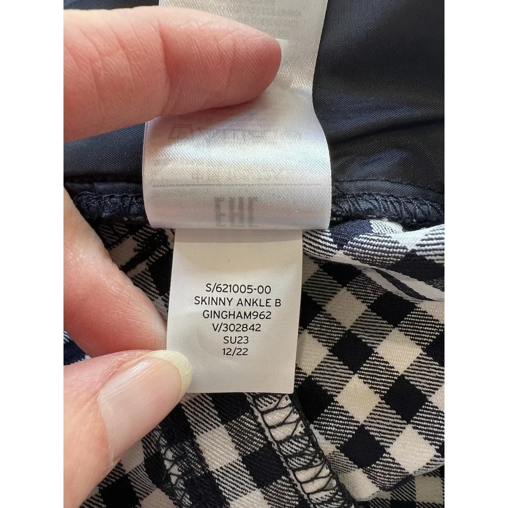 Gap Signature Skinny Ankle Pants Black &‎ White Gingham Preppy Picnic Retro